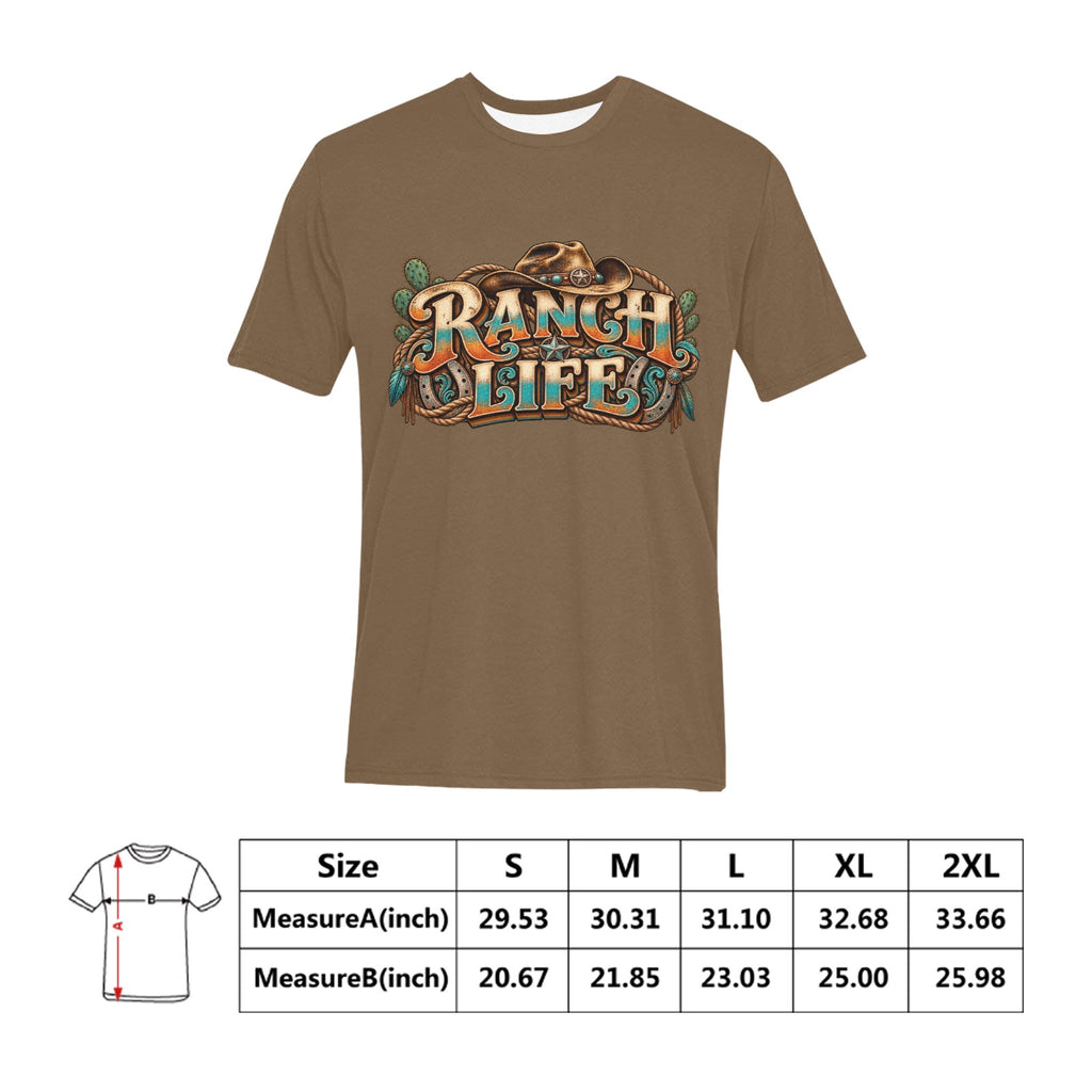 Ranch Life Men’s T-Shirt  Vintage Western Cowboy Ranch Graphic Tee