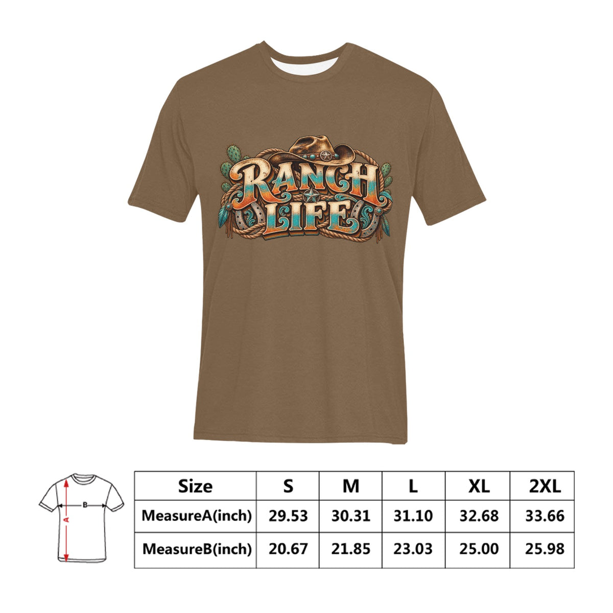 Ranch Life Men’s T-Shirt  Vintage Western Cowboy Ranch Graphic Tee