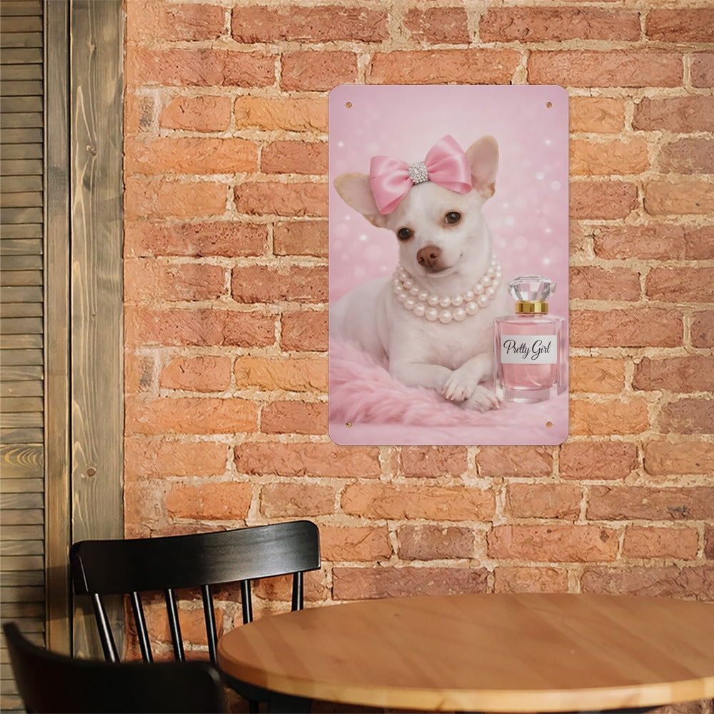 Coco the Chihuahua  Pretty Girl Metal Wall Sign Wolf Hill Ranch Designs