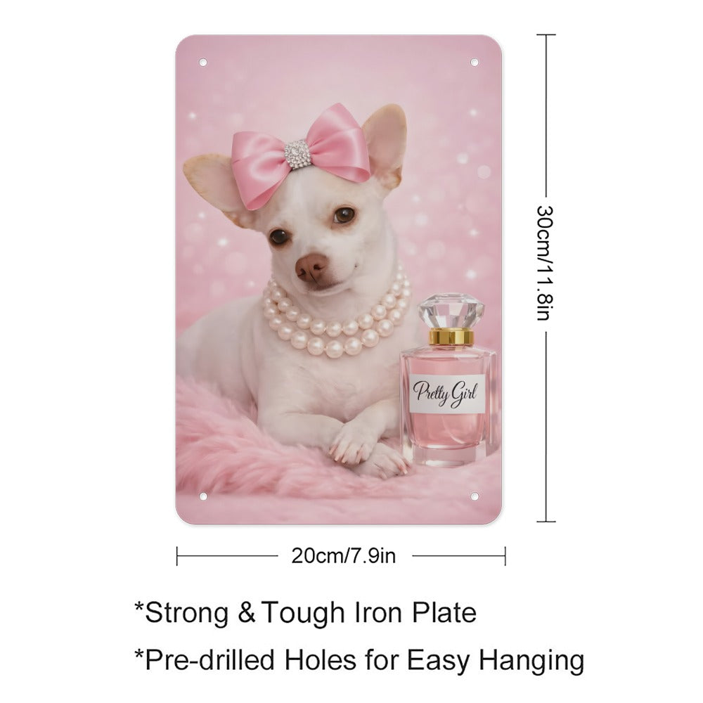 Coco the Chihuahua  Pretty Girl Metal Wall Sign Wolf Hill Ranch Designs