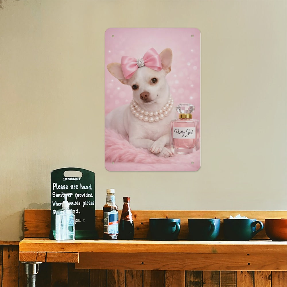 Coco the Chihuahua  Pretty Girl Metal Wall Sign Wolf Hill Ranch Designs
