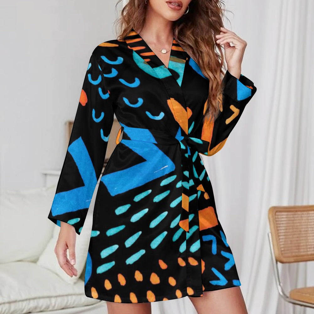 Electric Groove Robe Ladies Long Sleeve  retro 80s