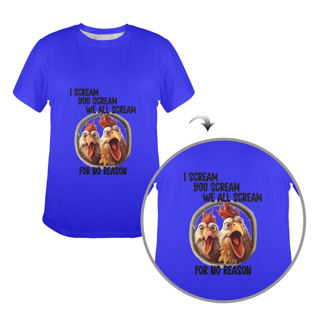 We All Scream Chicken Tee  Women's Funny Farm Graphic Tee