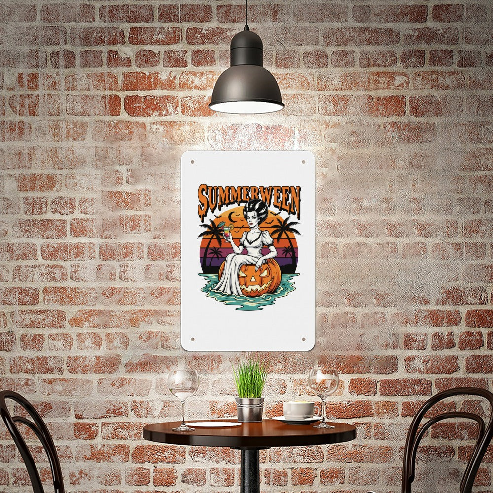 Summerween  The  Bride Tropical Halloween Metal Tin Sign  Made in USA