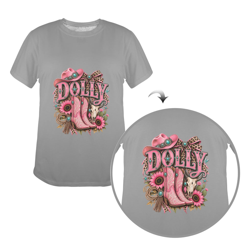 Dolly Pink Cowgirl Boots Women’s Western T-Shirt