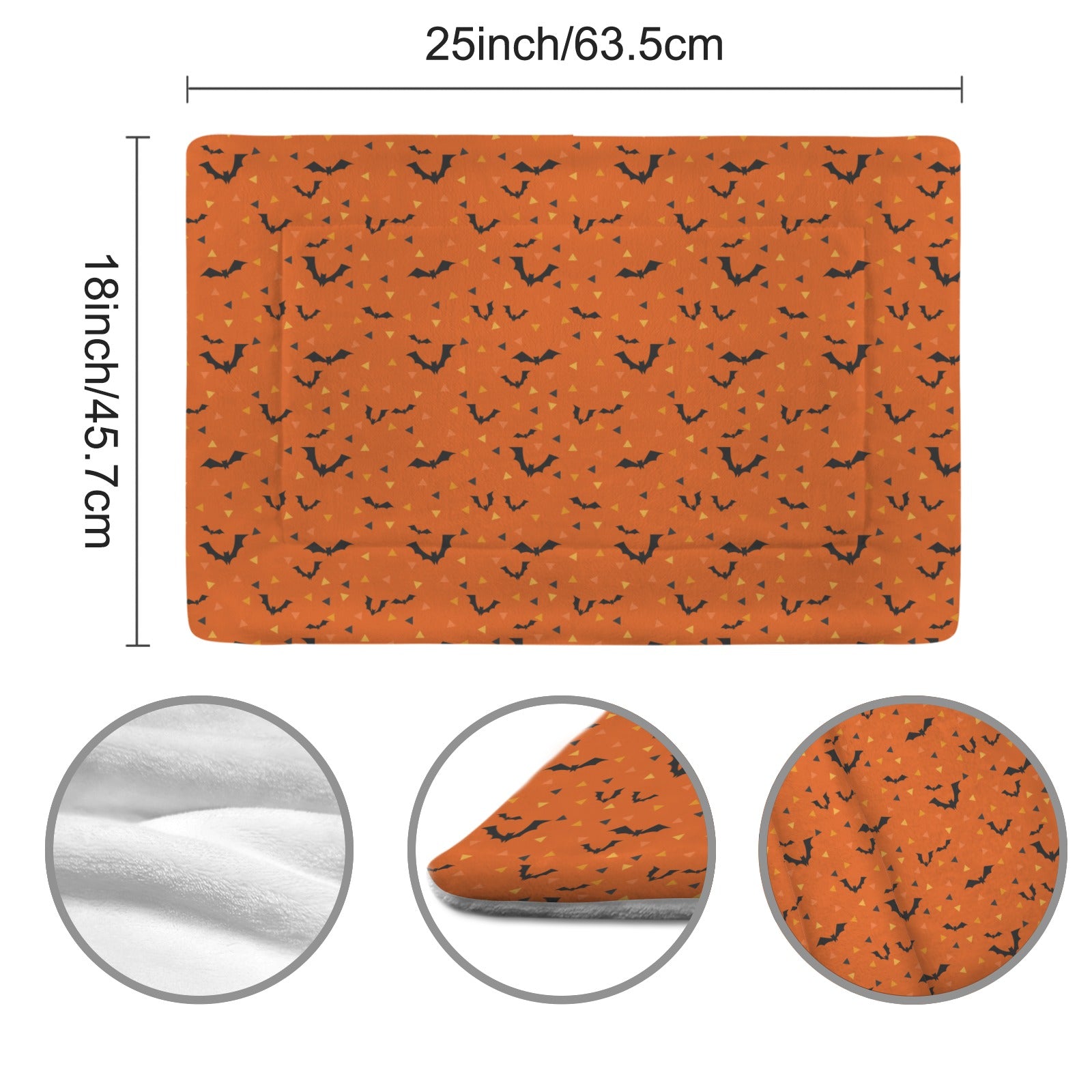 Bats at Midnight Coco's Halloween Collection  Bat Print Dog Mat