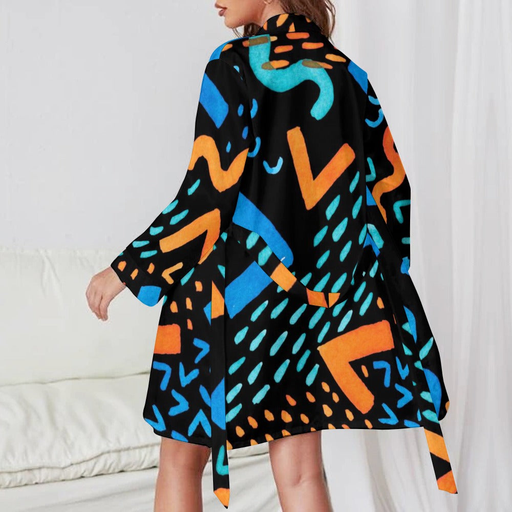 Electric Groove Robe Ladies Long Sleeve  retro 80s