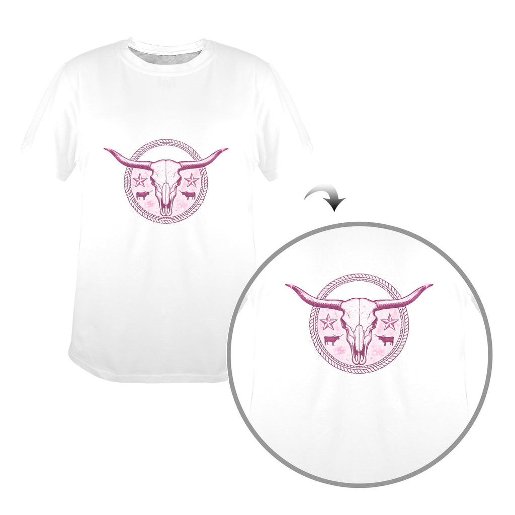 Blush Longhorn Tee  Women's Western Graphic T-Shirt