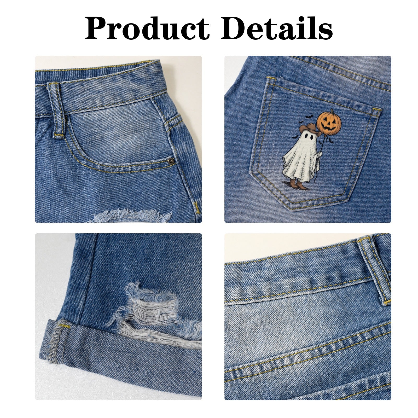 Boo-tiful Cowgirl Denim Shorts 🎃