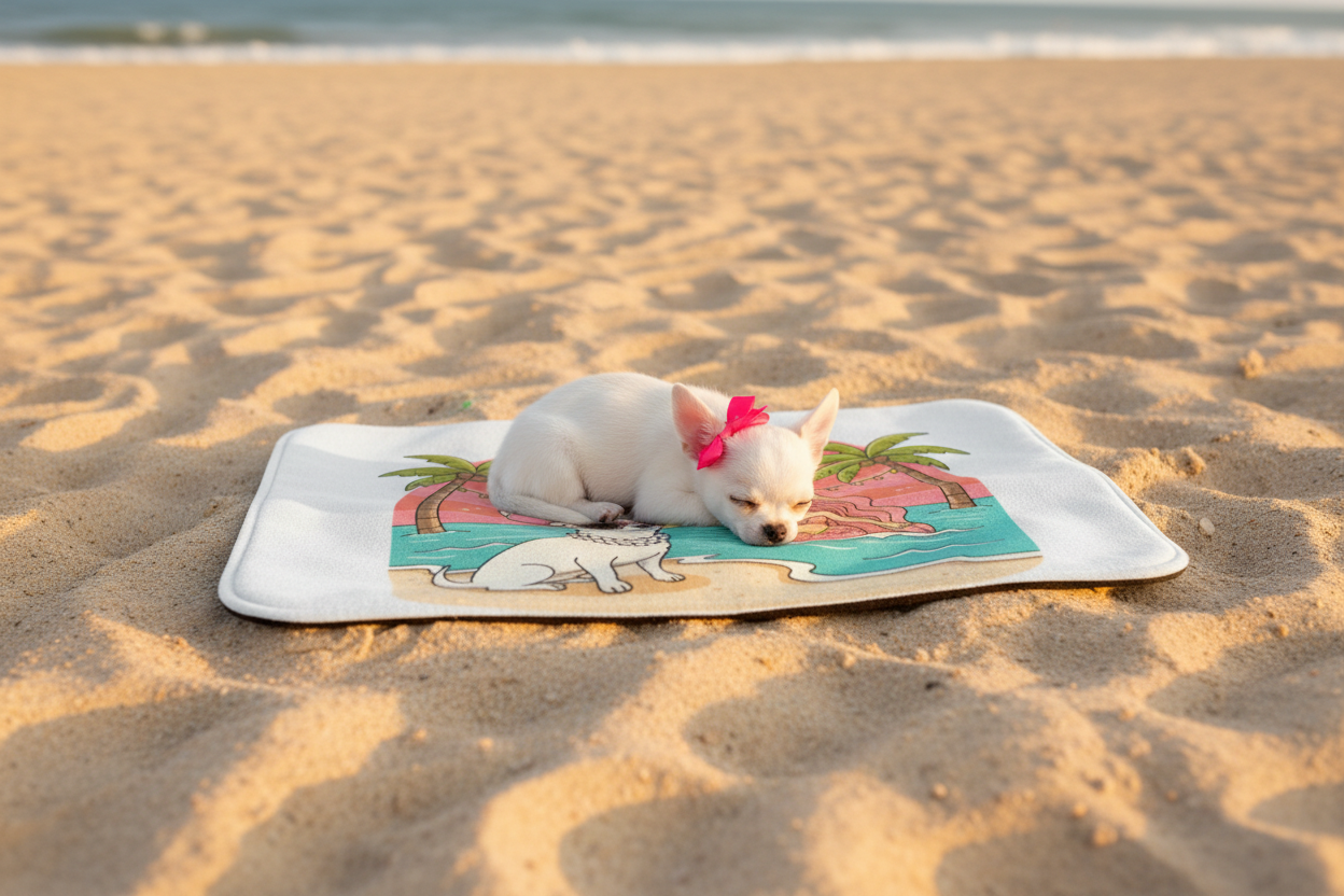 Chihuahua Beach Mat Mockup