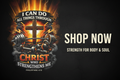 Christian gym tee shop now banner