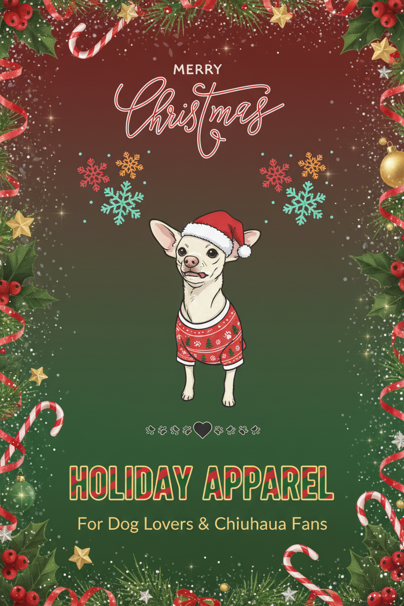 Christmas Dog Lovers Chihuahua Poster Ad