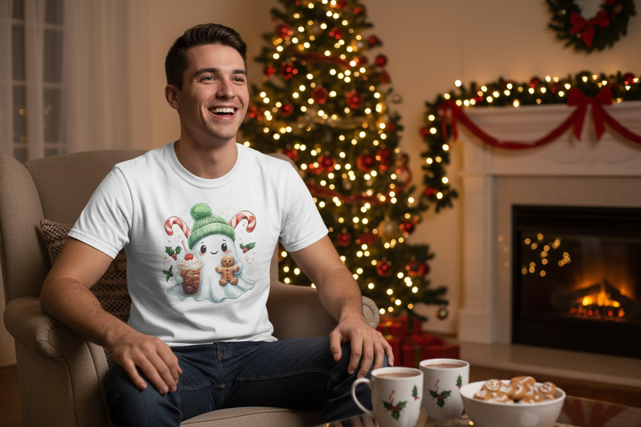 Christmas Ghost T-Shirt Mockup