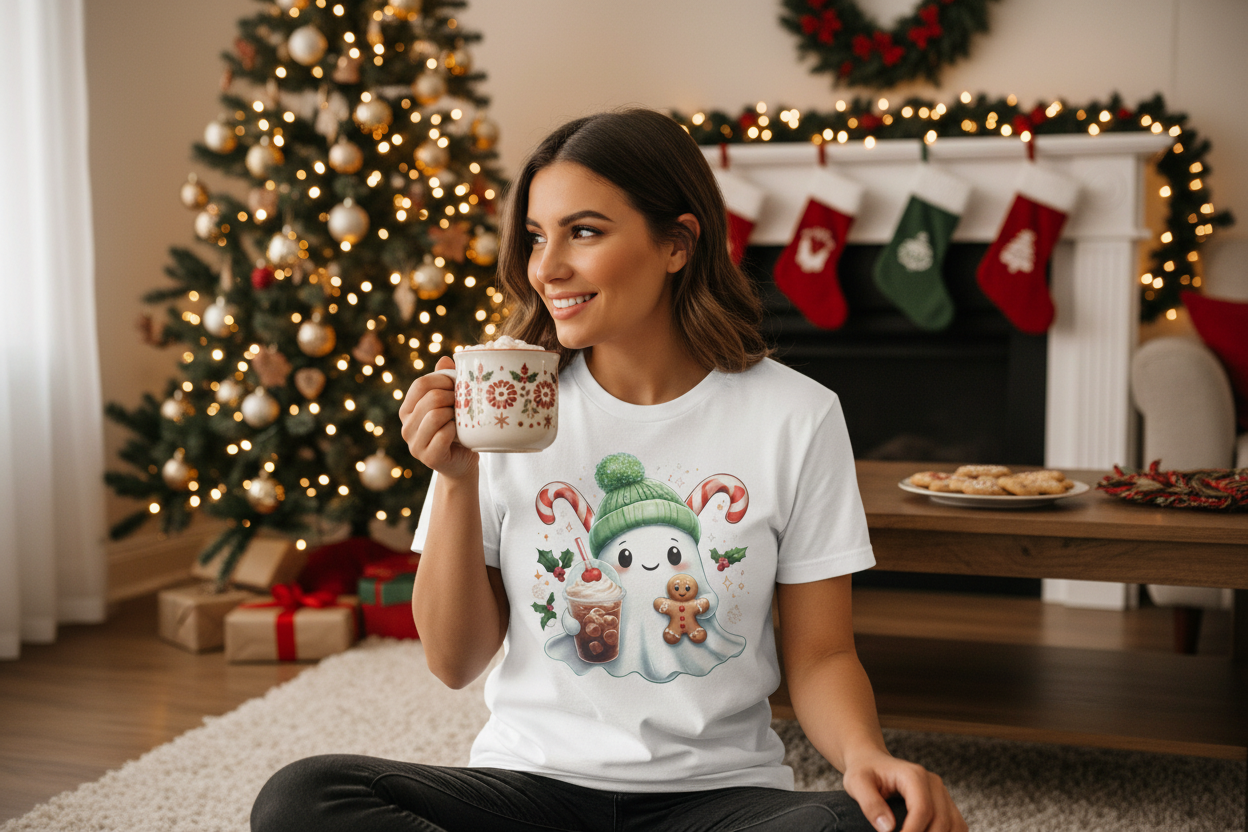Christmas Ghost T-Shirt Mockup