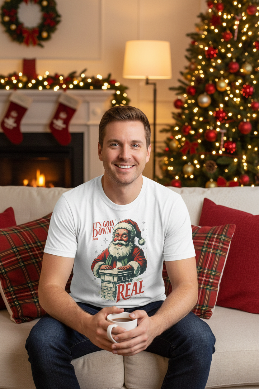 Christmas Santa Claus Tee Man Mockup