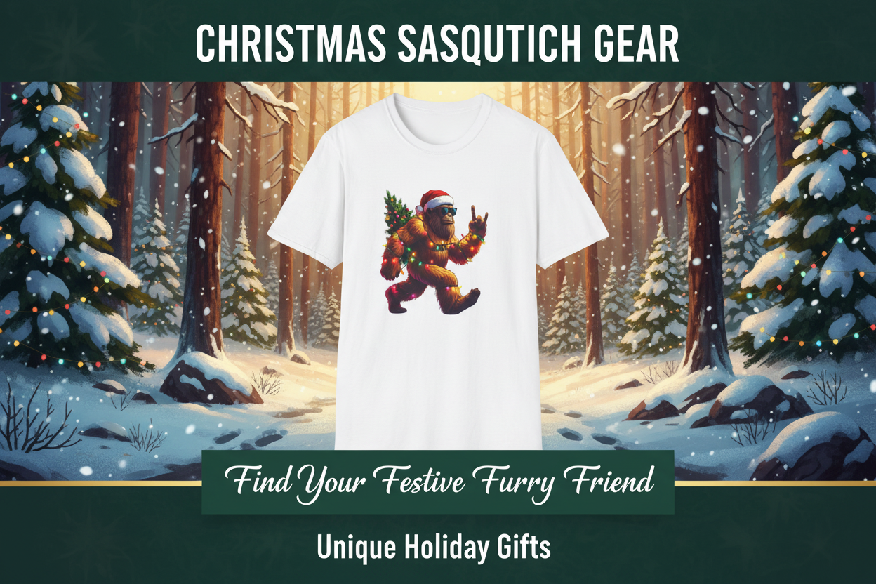 Christmas Sasquatch T-Shirt Banner