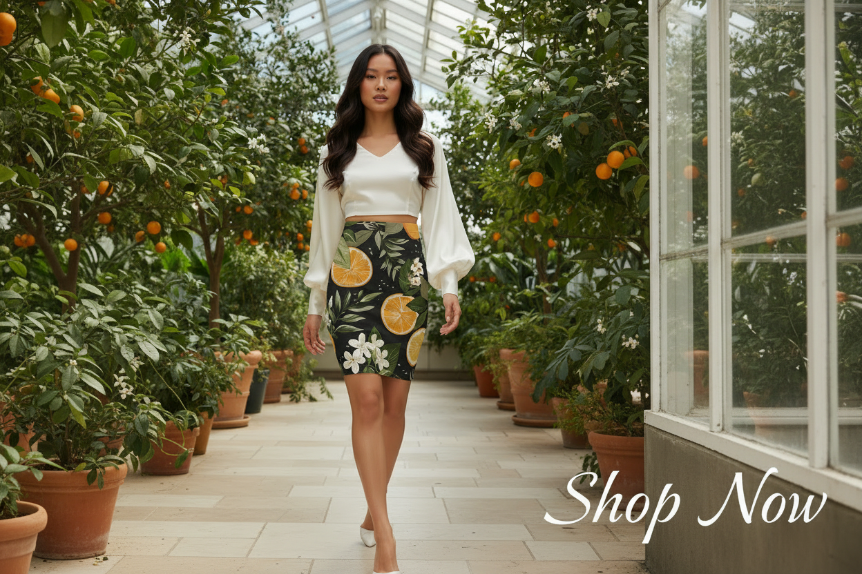 Citrus Blossom Skirt Shop Now Clean Banner