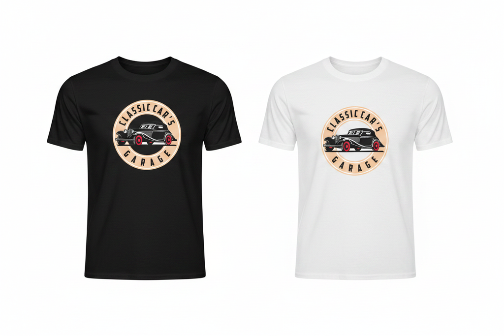 Classic Car's Garage - Black & White Shirts Showcase