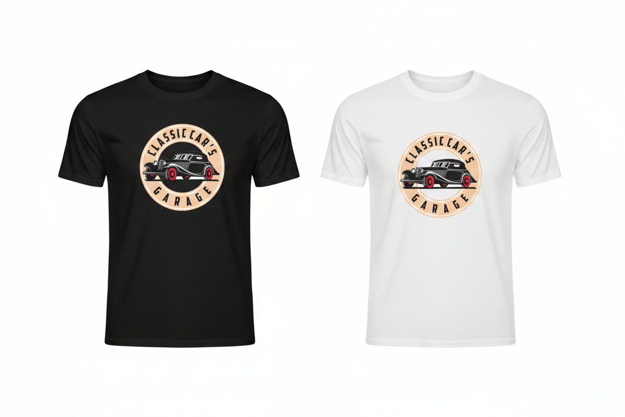 Classic Car's Garage - Black & White Shirts Showcase