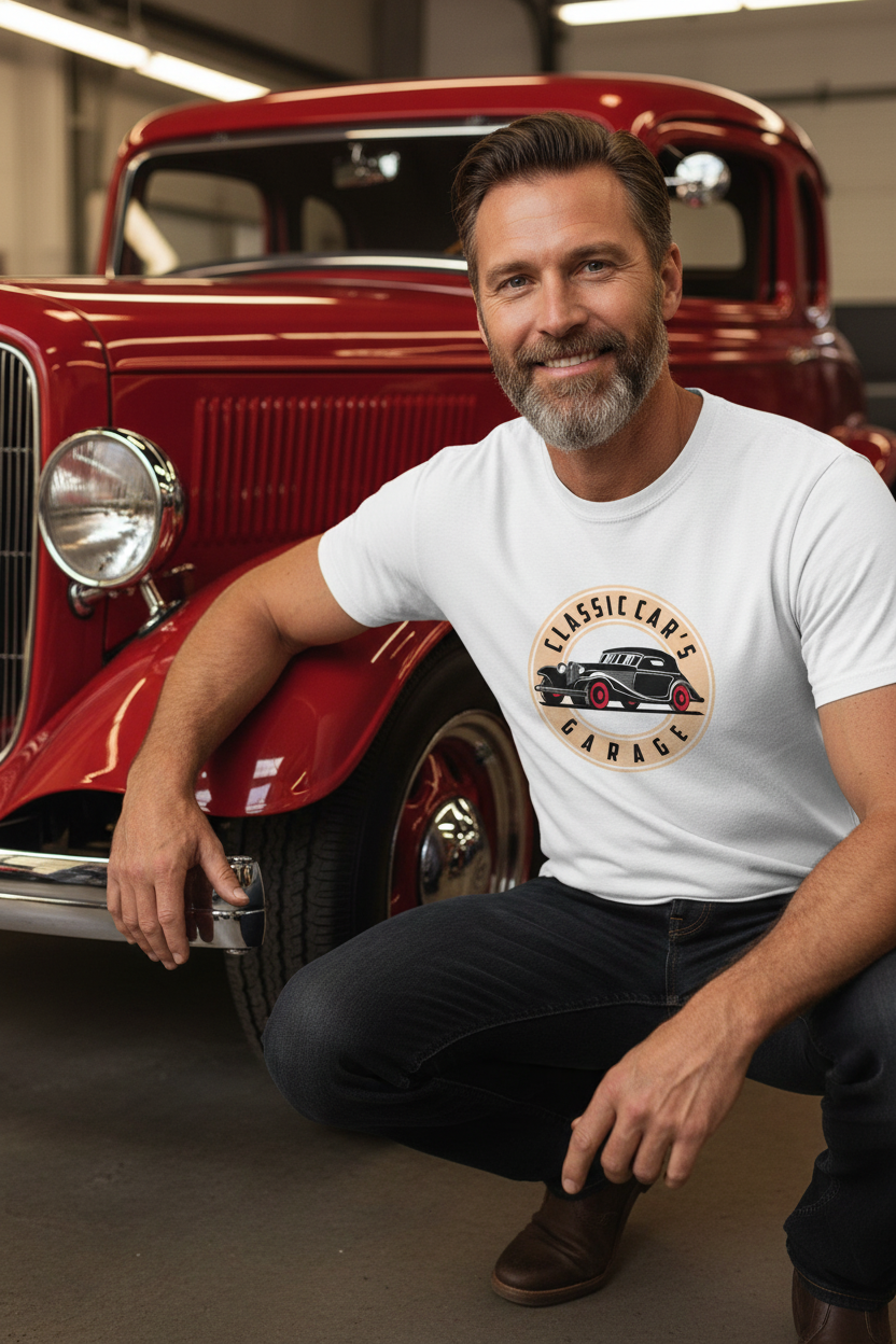 Classic Car's Garage - Crouching Hot Rod Mockup