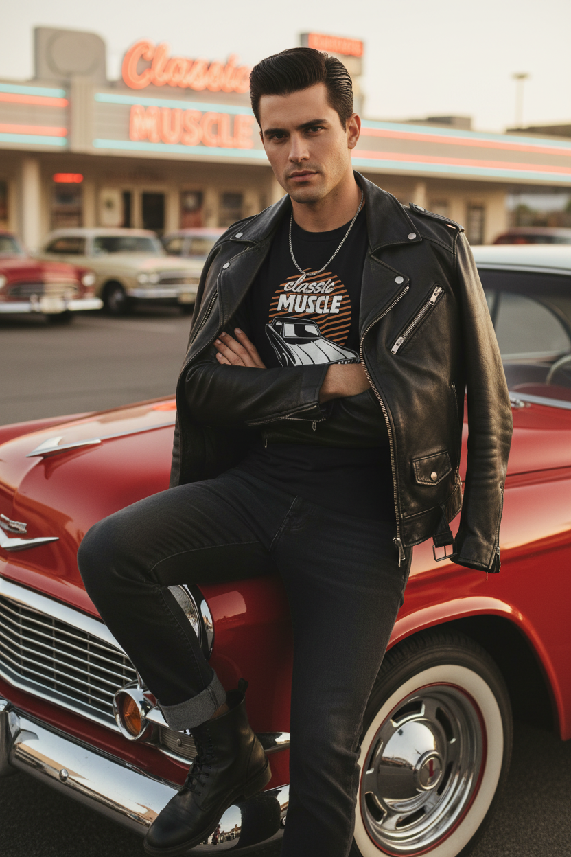 Classic Muscle - Grease Style Mockup