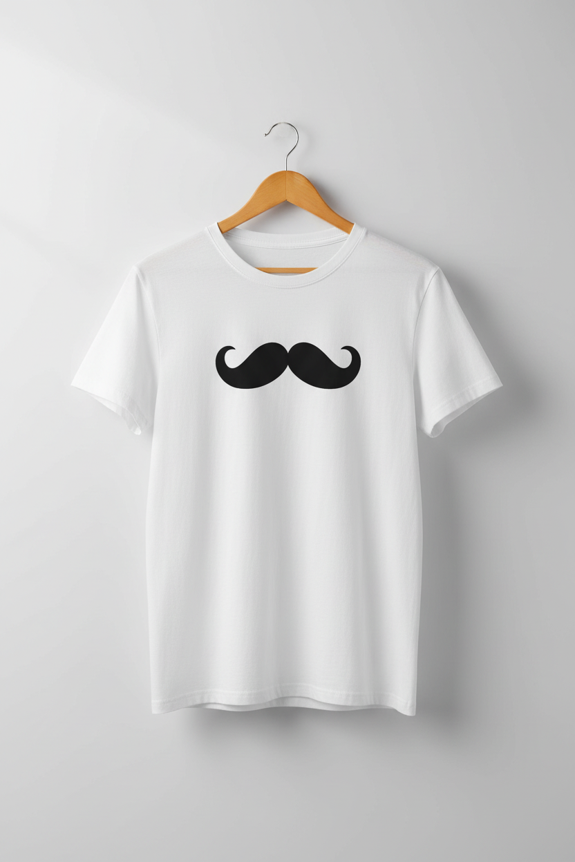 Classic Mustache Tee – Hanger Mockup