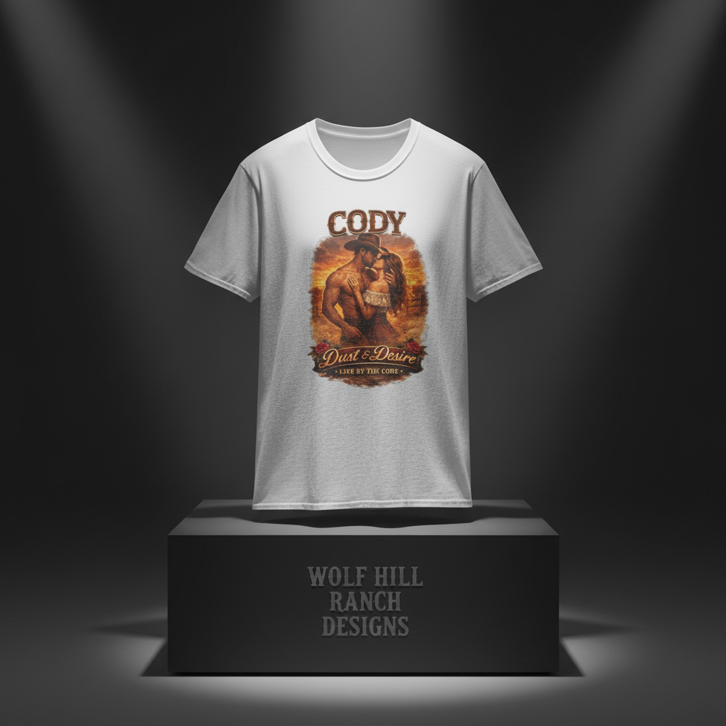 Close-up of Cody t-shirt