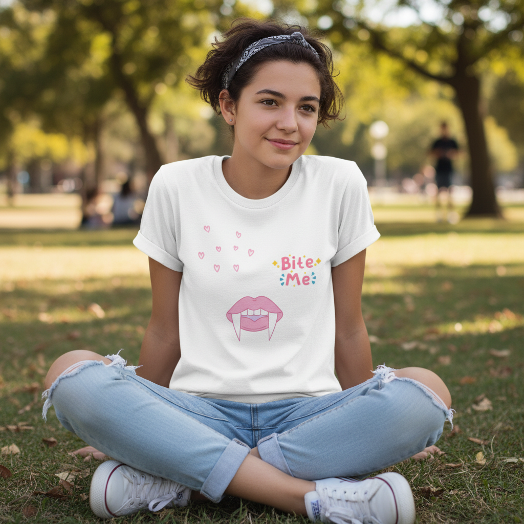 Close-up of teen outdoors in casual setting