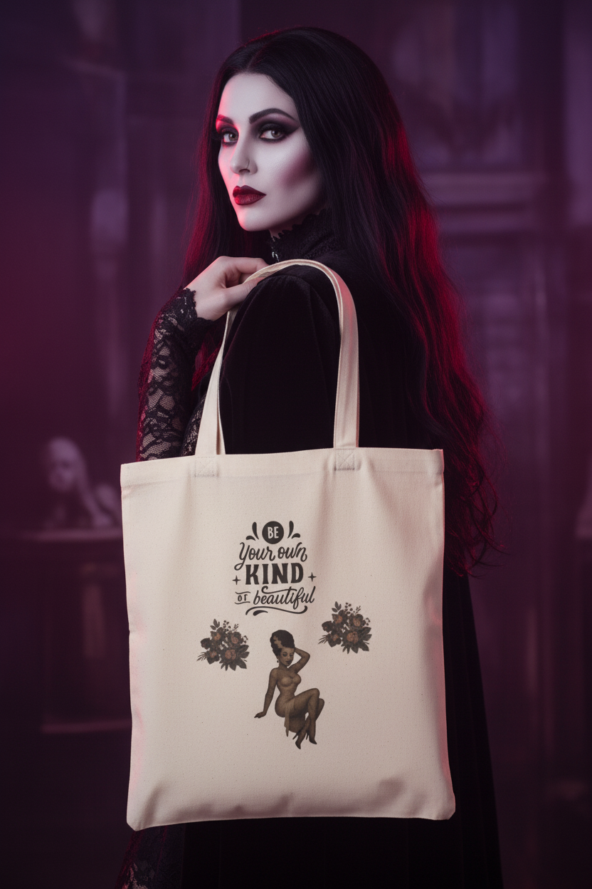 Close-up with gothic glamour and atmospheric lighting