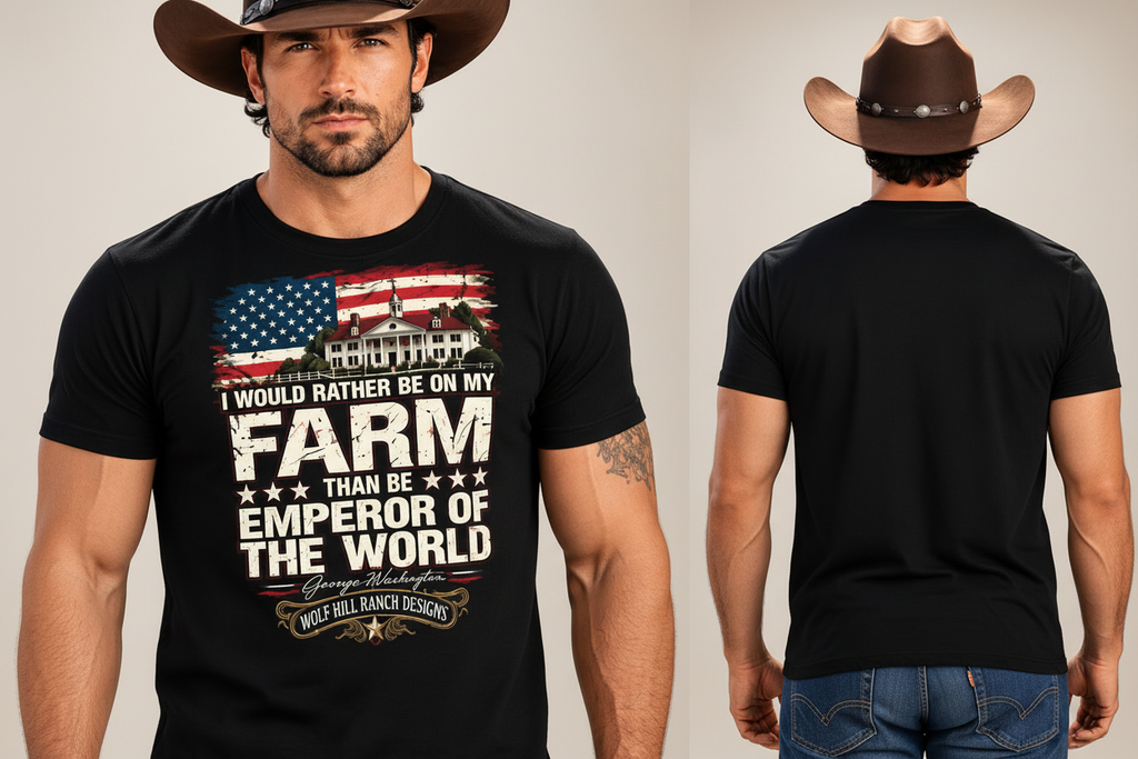 Closer front and back cowboy tee mockup