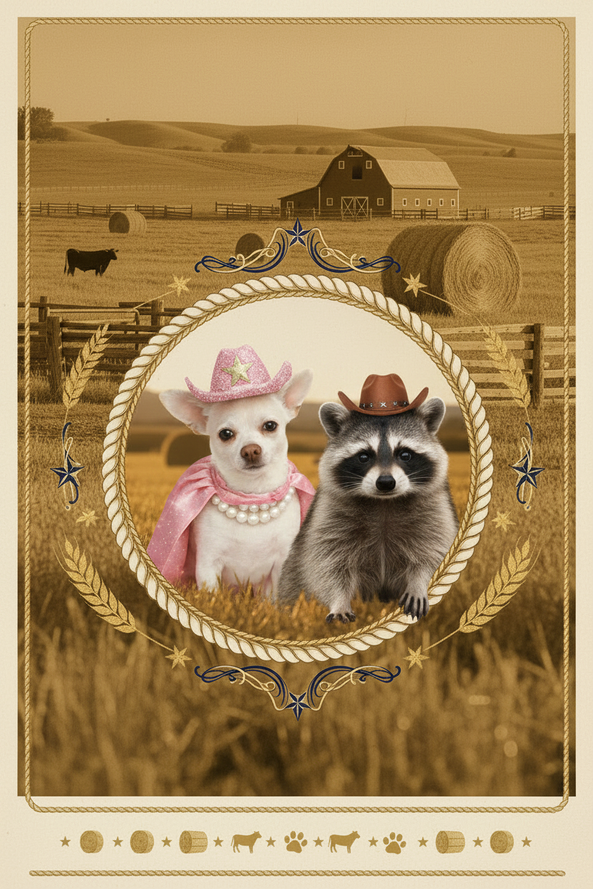 Coco & Bandit Vintage Ranch Poster