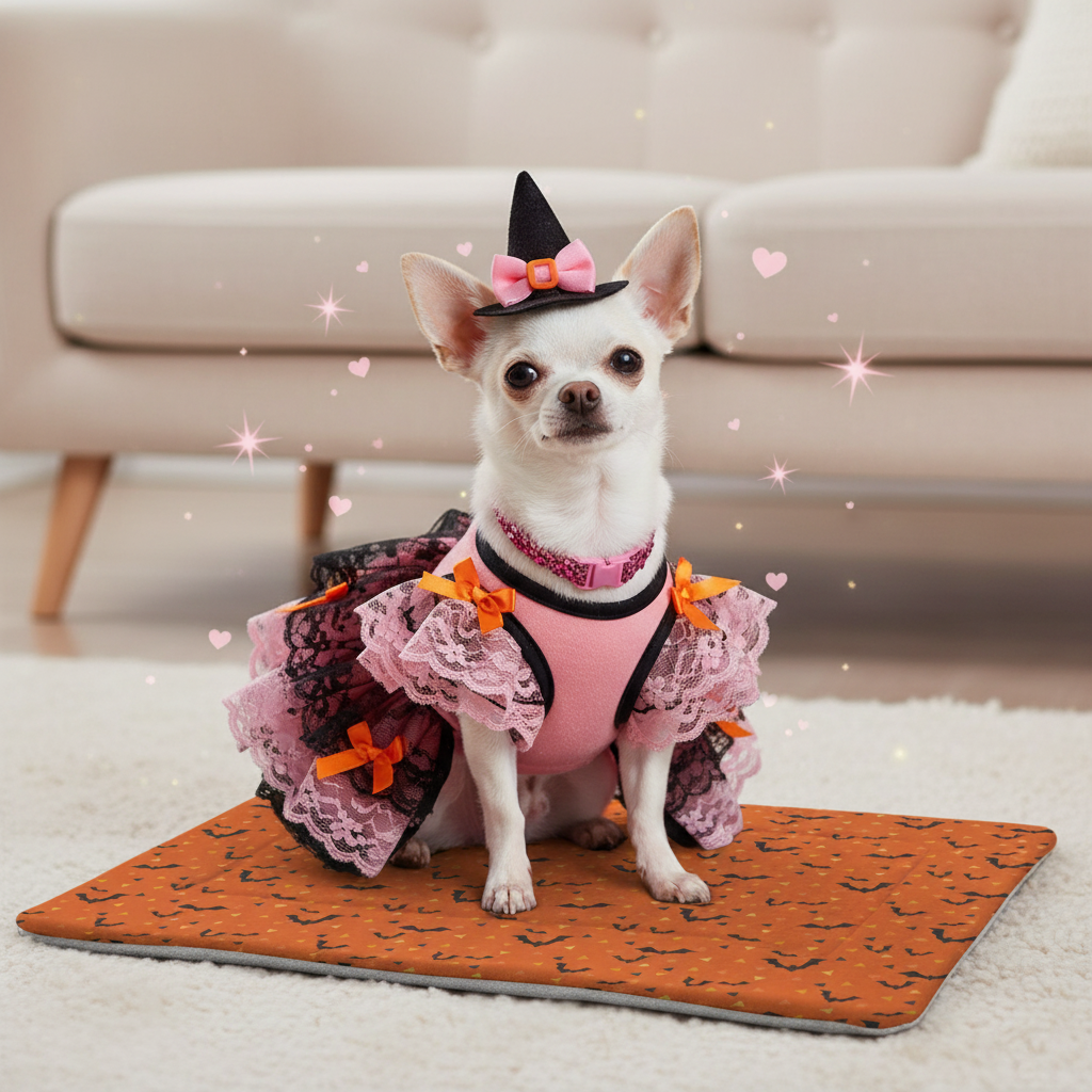 Coco — Girly Halloween Witch on Bat Mat