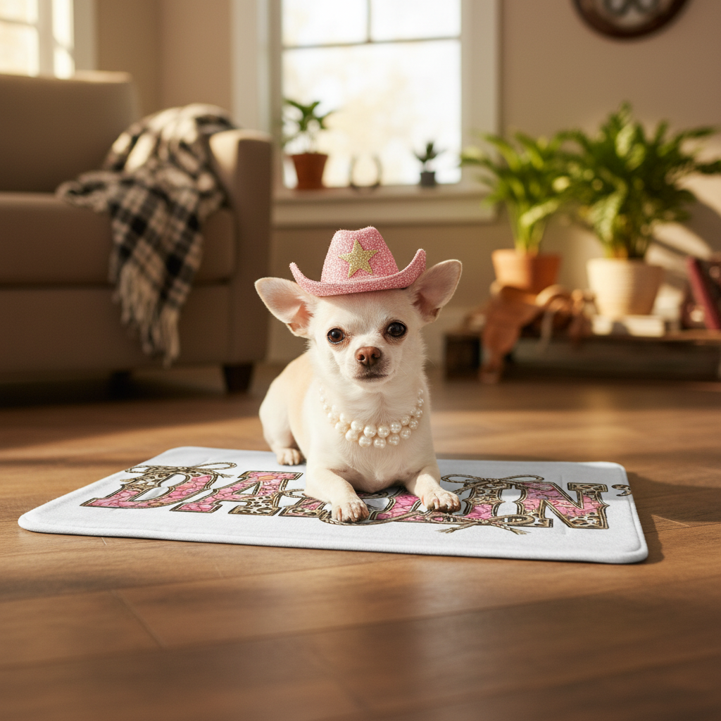 Coco on Darlin' Mat - No Cape