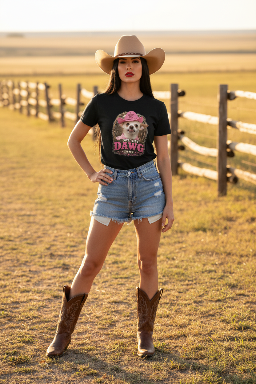 Coco Tee – Black Hair Cowgirl Black