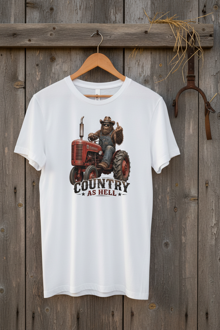 Country As Hell — Hanger on Barn Wood