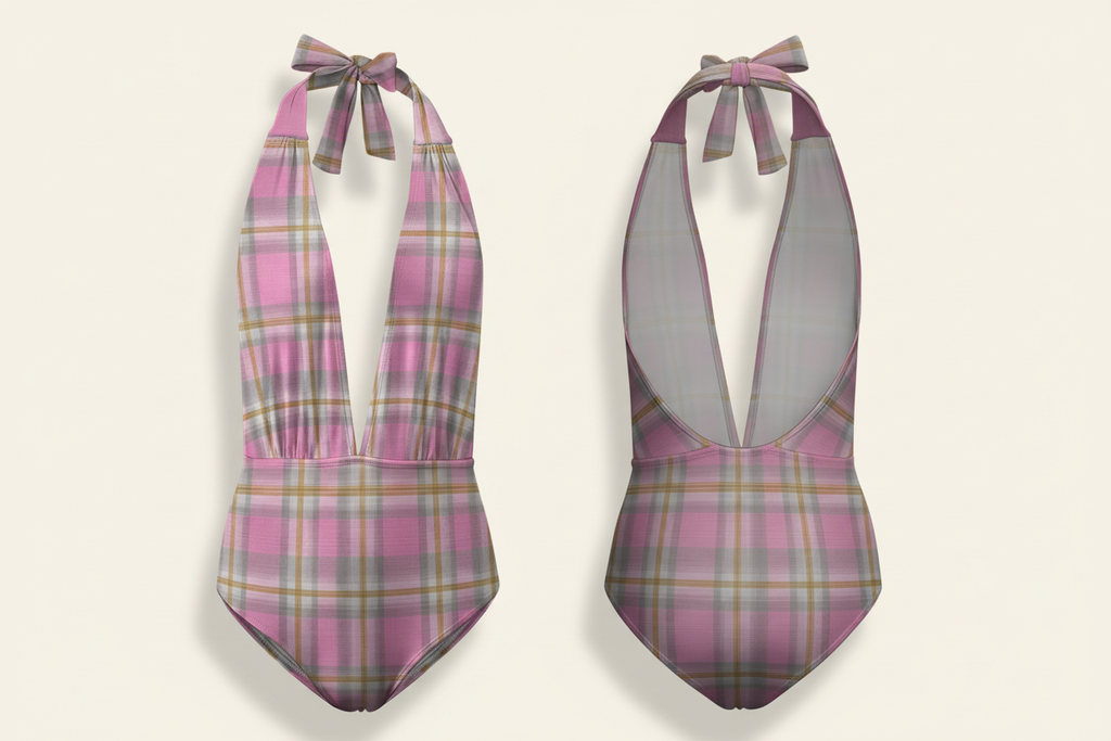 Country Darlin one-piece swimsuit front and back product mockup