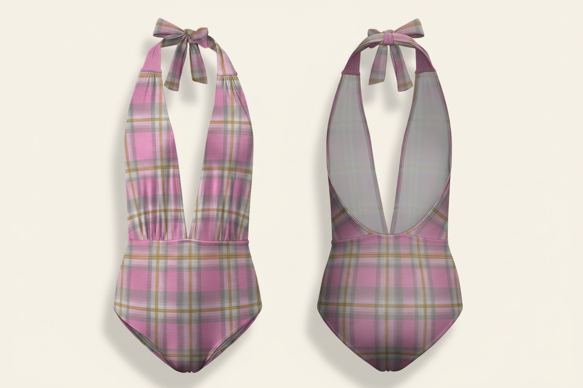 Country Darlin one-piece swimsuit front and back product mockup