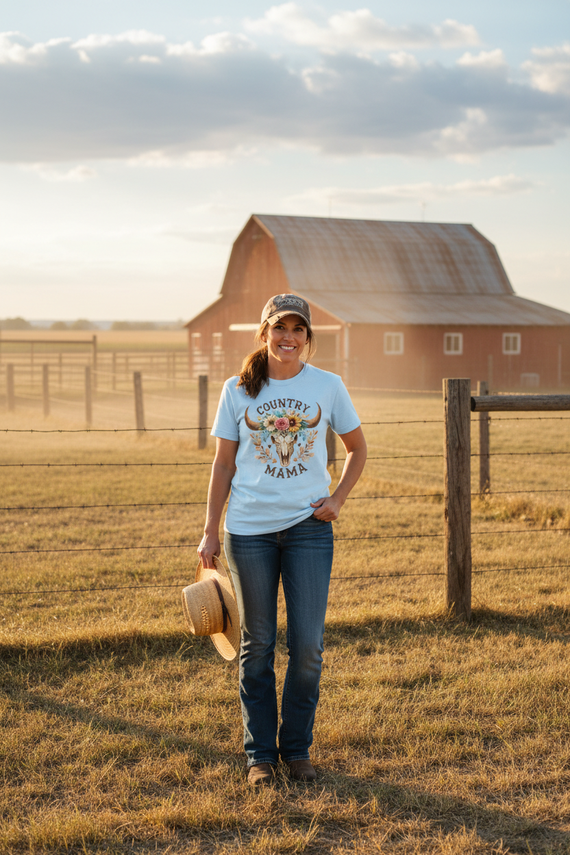 Country Mama Tee - Ranch Mockup