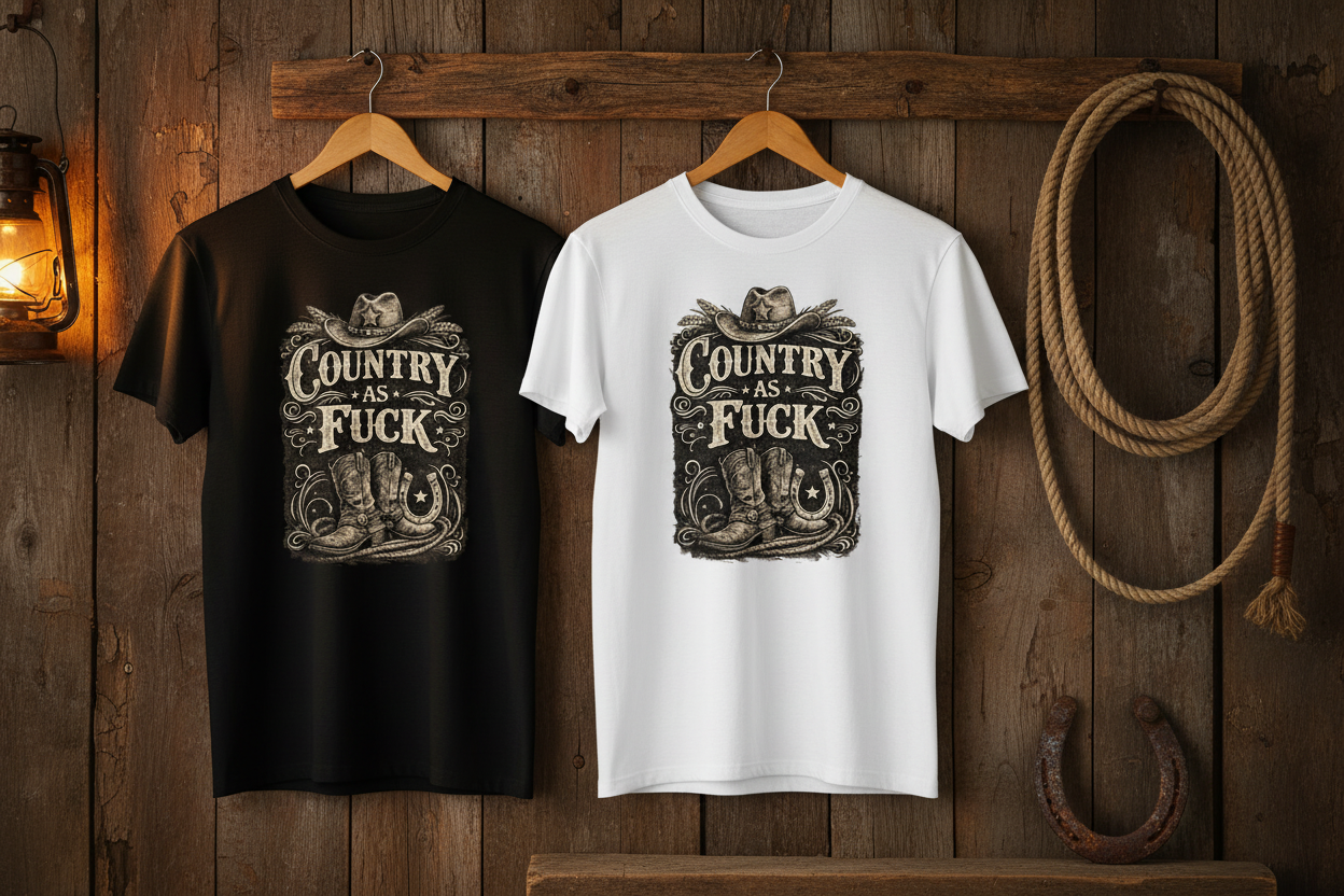 Country Tees on Hangers Ranch Wall Redo