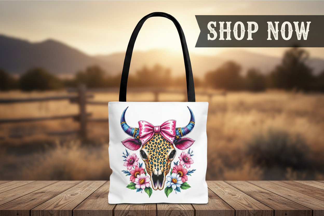 Cow Skull Floral Tote - Shop Now