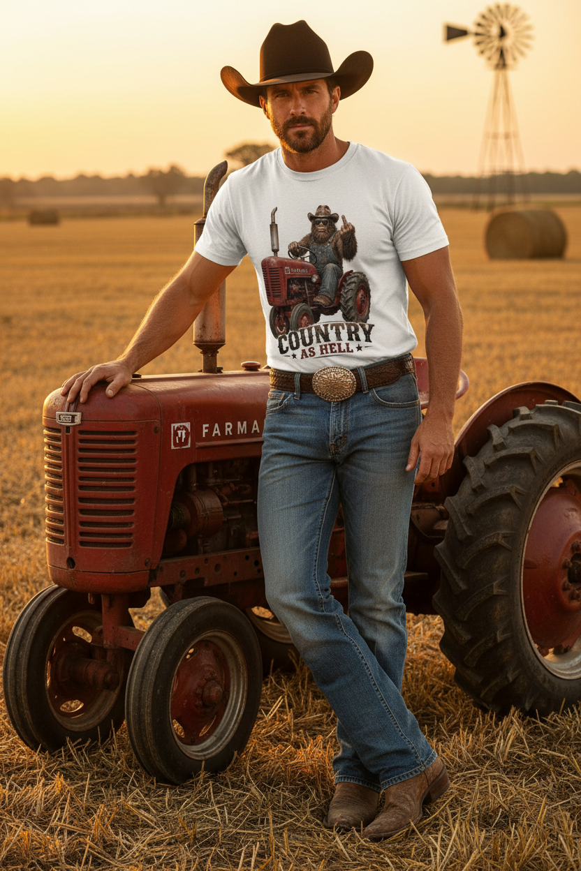 Cowboy on Farmall Tractor