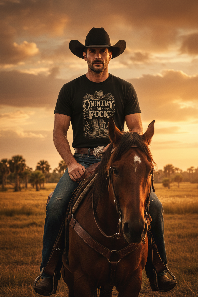 Cowboy on Horse Mockup