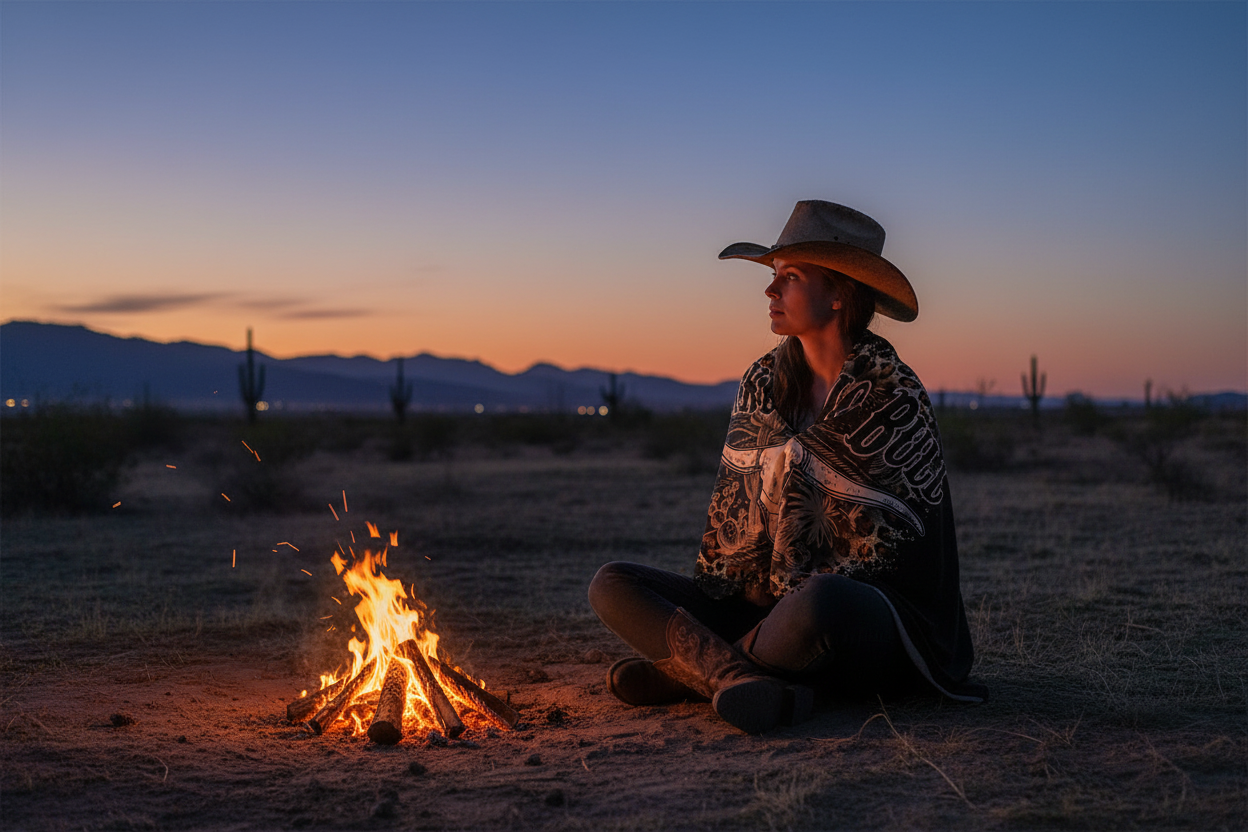 Cowgirl by Campfire