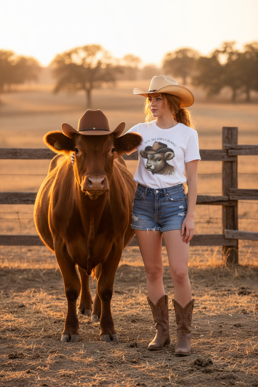 Cowgirl Ranch Mockup with Cow