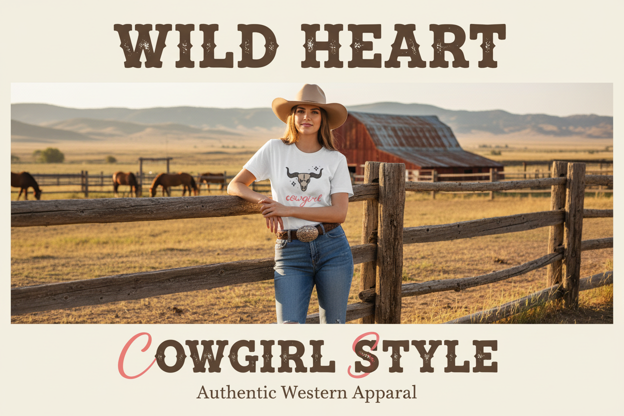 Cowgirl Skull Tee - Different Pose Banner