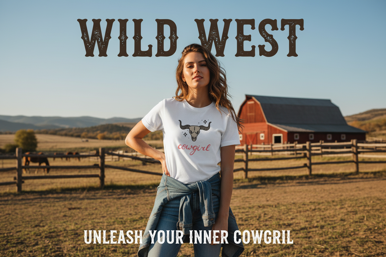 Cowgirl Skull Tee - Western Banner