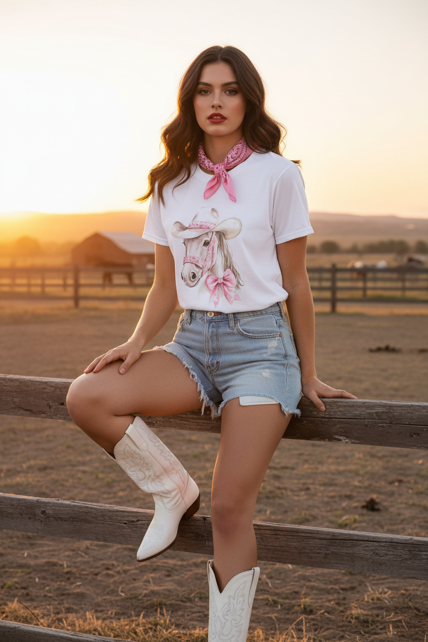 Cowgirl Sunset Fence Mockup 3
