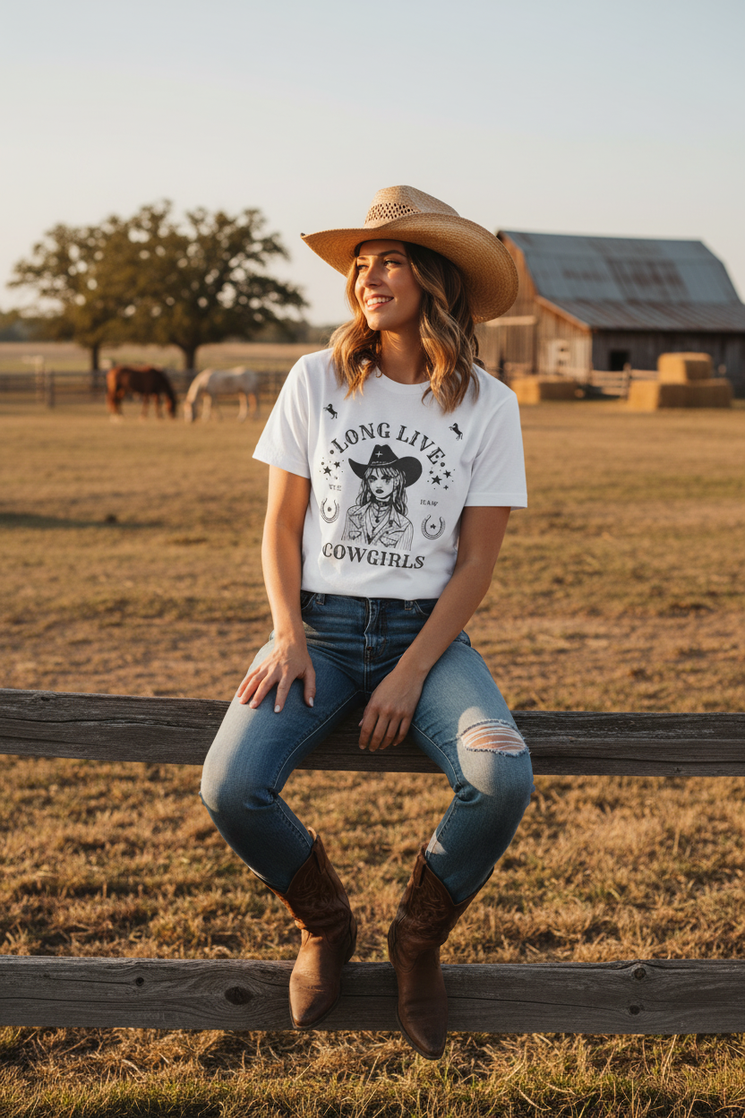 Cowgirl Vibes Tee Mockup Alternative