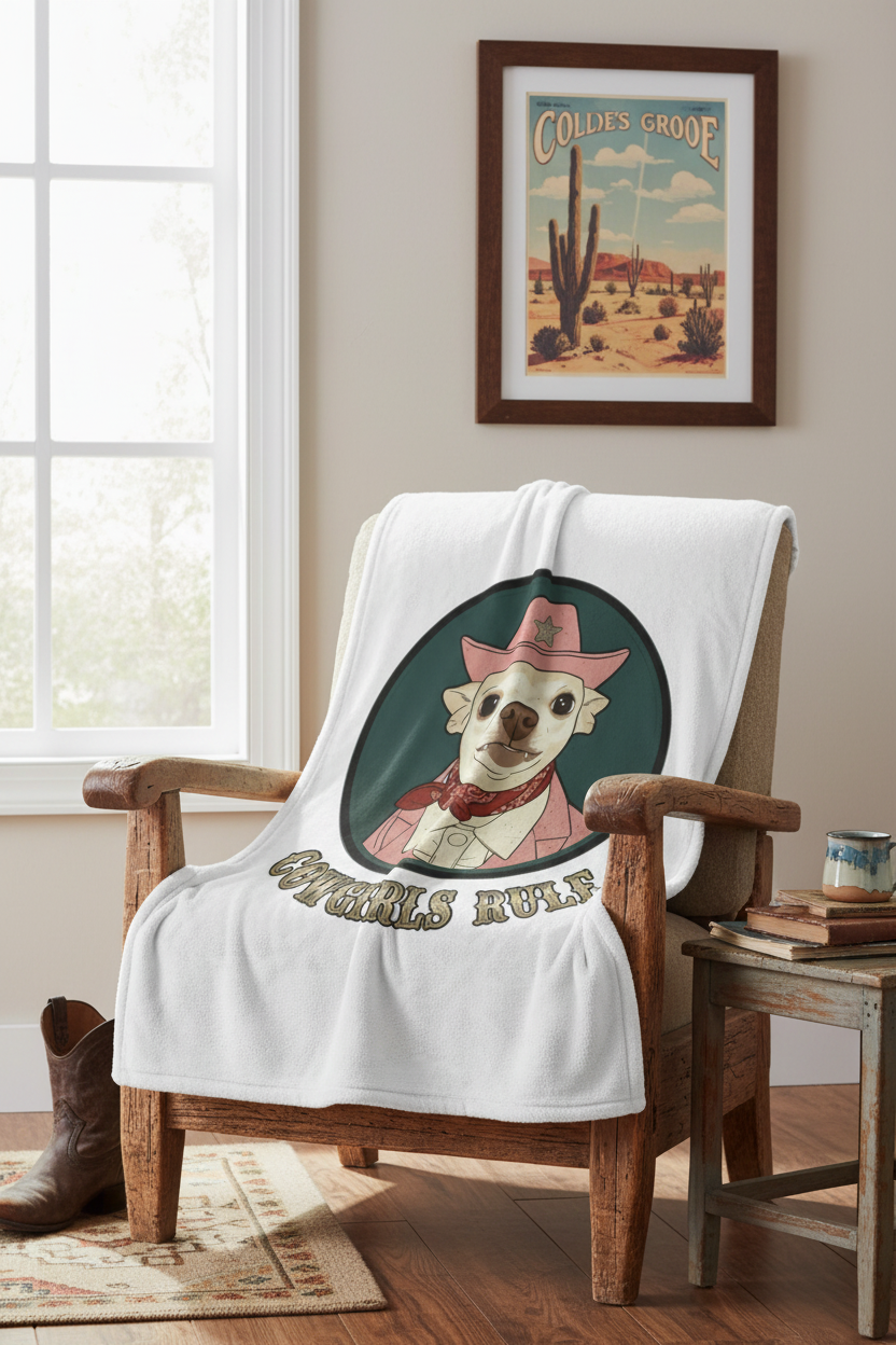 Cowgirls Rule Blanket - Over Chair