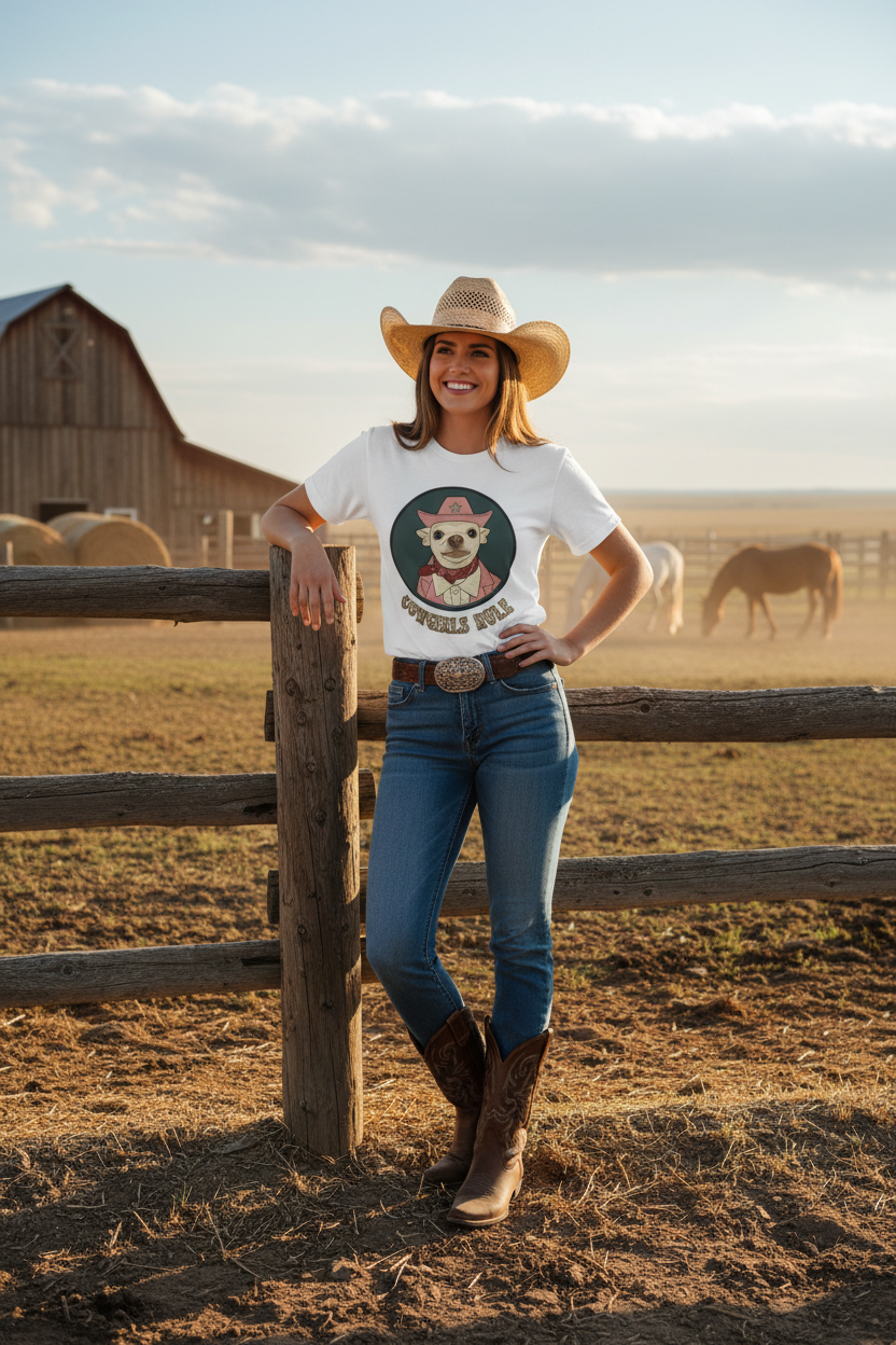 Cowgirls Rule Coco Chihuahua Cowboy T-Shirt Cowgirl Mockup